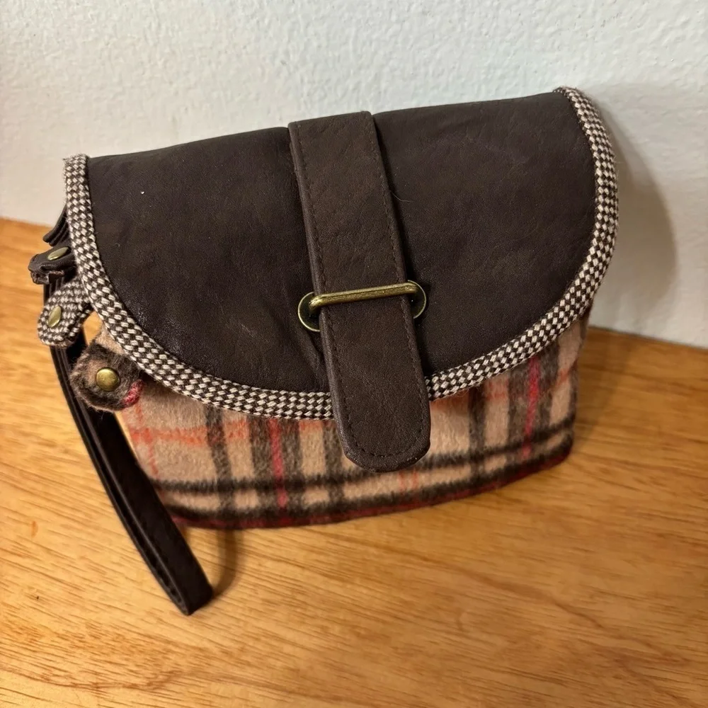 Icing Faux Leather Y2K Plaid Interchangeable Wristlet Coin Purse